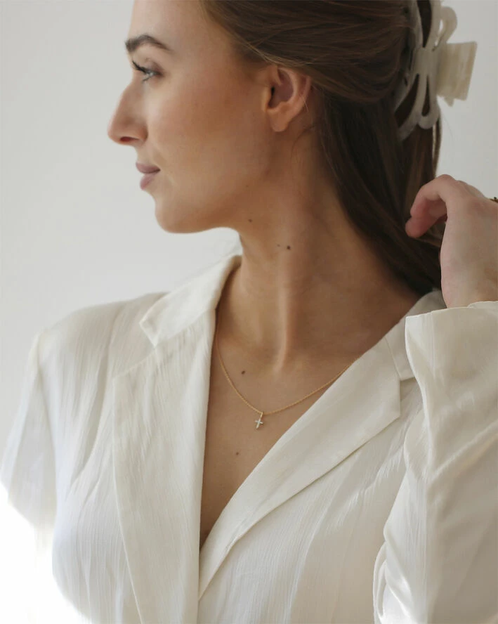 Helt ny ๐ Ro Copenhagen Rock Diamant Kors Vedhæng YG ๐ - Image 3