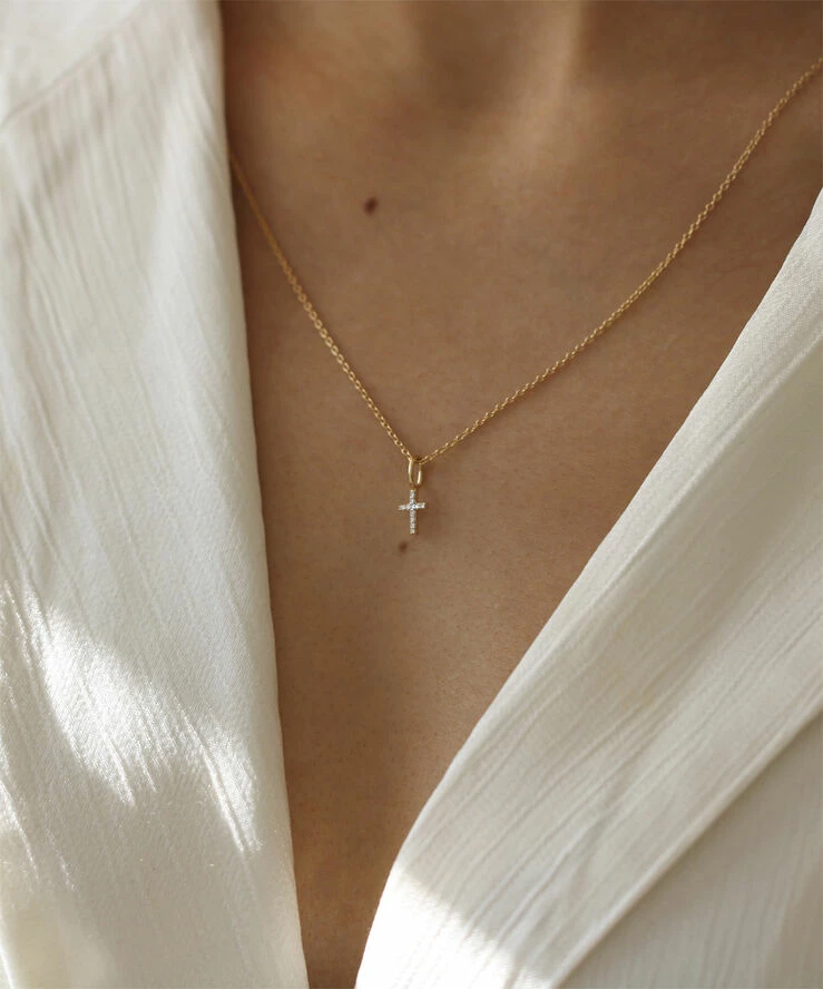 Promo 🥰 Ro Copenhagen Rock Diamant Kors Vedhæng WG 👍 - Image 2