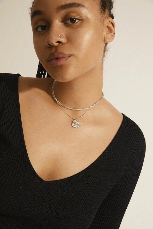 Promo 🌟 Pilgrim WILLPOWER Curb & Coin Necklace, 2-in-1 Set, Silver-plated 🧨 - Image 5