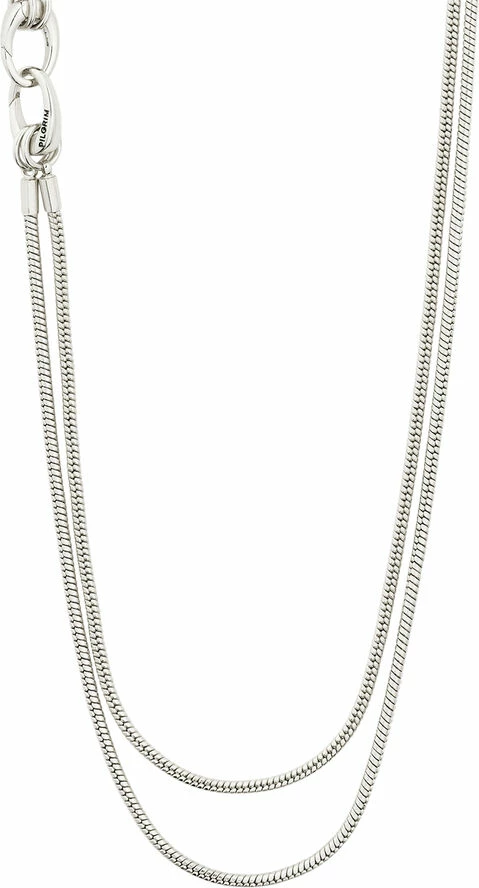 Tilbud 🤩 Pilgrim SOLIDARITY Recycled Snake Chain Necklace Silver-plated 🛒