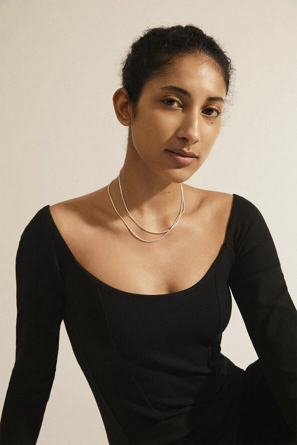 Tilbud 🤩 Pilgrim SOLIDARITY Recycled Snake Chain Necklace Silver-plated 🛒 - Image 5