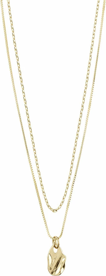 Billig 💯 Pilgrim HOPE Recycled Pendant Necklace 2-in-1 Gold-plated 🛒