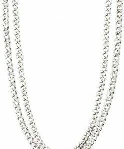 Budget ✔️ Pilgrim BLOSSOM Recycled Curb Chain Halskæde 2-i-1 Sølvbelagt 🤩