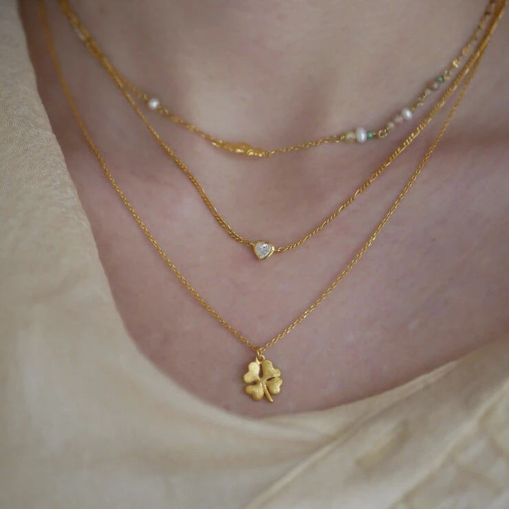 Flash udsalg 🛒 ENAMEL Copenhagen Necklace, Organic Clover 925s/Gp/M 🛒 - Image 2