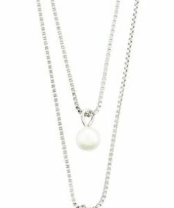 Outlet 🛒 Pilgrim Halskæde : Jolene : Sølvbelagt : Hv 🔔