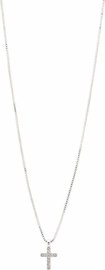 Helt ny ✨ Pilgrim Halskæde, Clara, Sølvbelagt, Krystal Sølv 🧨