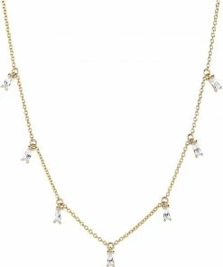 Ny 🥰 Sif Jakobs Jewellery PRINCESS BAGUETTE NECKLACE 18K Gold Plated ✨