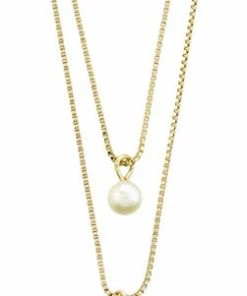 Billigst 🛒 Pilgrim Halskæde : Jolene : Guldbelagt : Hv 🧨