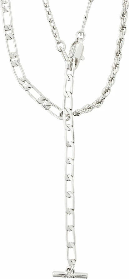 Promo 🔥 Pilgrim HAPPY Multikæde Sølvbelagt 🧨