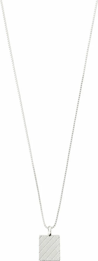 Billigst 🌟 Pilgrim BLOSSOM Recycled Square Coin Halskæde Sølvbelagt ✔️