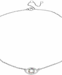 Outlet 🔥 With Love Darling Multi-Zircon Eye Necklace Silver ✨