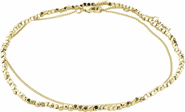 Outlet ⭐ Pilgrim PALOMA 2-i-1 Sæt Ankelkæder Pink Og Sølvbelagt ✨