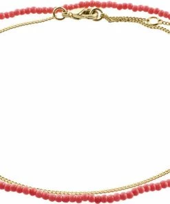 Bedste salg 😍 Pilgrim CASSANDRA Sommer Hoops Med Røde Perler Guldbelagt ✨