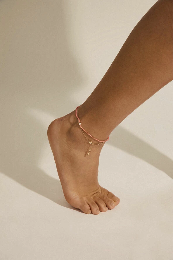 Bedste salg 😍 Pilgrim CASSANDRA Sommer Hoops Med Røde Perler Guldbelagt ✨ - Image 2