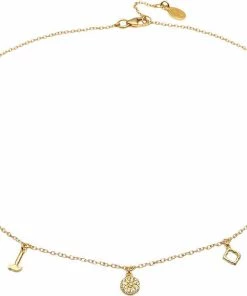 Tilbud 🎉 With Love Darling Prosperity Necklace VERMEIL (925 Sterling Silver Gold Plated 2.5 Micro Vermeil 🥰