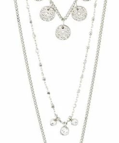 Outlet 🔔 Pilgrim SILVER-PLATED LAYERED CAROL NECKLACE, 3-IN-1 🔔