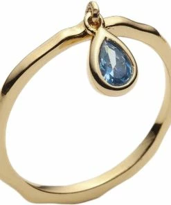 Bedste handel 🥰 With Love Darling Water Drop Ring Brass 🔔