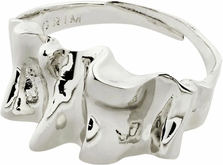 Brandudsalg 💯 Pilgrim WILLPOWER Recycled Sculptural Ring Silver-plated ✨