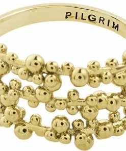 Flash udsalg 🛒 Pilgrim SOLIDARITY Recycled Multi Bubbles Ring Gold-plated ✨