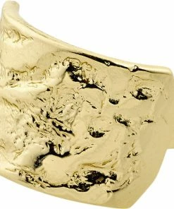 Flash udsalg 😀 Pilgrim KINDNESS Recycled Rustic Statement Ring Gold-plated ⌛