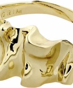 Bedste Pirce ❤️ Pilgrim WILLPOWER Recycled Sculptural Ring Gold-plated 😍