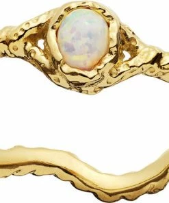 Billig 🎉 Maanesten Lisa Ring Sterling Silver (925) Gold Pla 😍