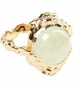 Flash udsalg ✔️ Maanesten Goddess Ring Prehnite Sterling Silver (925) Gold Pla ✨