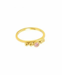 Tilbud 🎁 Hultquist Xander Pink Ring Guld ⌛