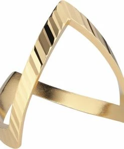 Kupon 💯 Jane Kønig Reflection V-ring, Gold-plated Sterling Silver-46 221 🤩