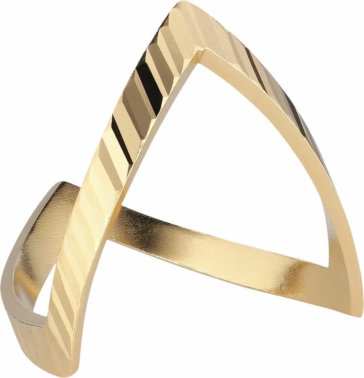 Kupon 💯 Jane Kønig Reflection V-ring, Gold-plated Sterling Silver-46 221 🤩