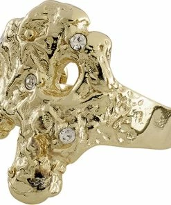 Billigst 🎉 Pilgrim Ring, Feelings Of L.A., Guldbelagt, Krystal Guld 🎁