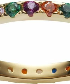 Bedste Pirce ⌛ Maanesten Pari Ring Sterling Silver (925) Gold Pla 🌟