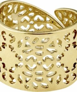 Engros 🌟 Pilgrim WIDE GOLD-PLATED CAROL RING 🛒