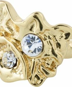 Rabat 👏 Pilgrim ENERGETIC Organisk Krystal Ring Guldbelagt 🎁