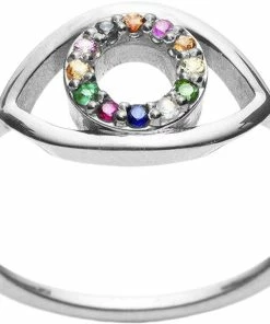 Engros 😍 With Love Darling Multi-Zircon Eye Ring Silver 🎁