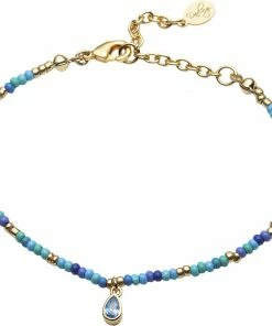 Bedste handel 👍 With Love Darling Waterdrop Beaded Bracelet Brass 🔥