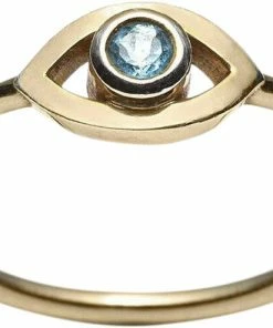 Outlet ❤️ With Love Darling Blue Topaz Eye Ring Vermeil 😍