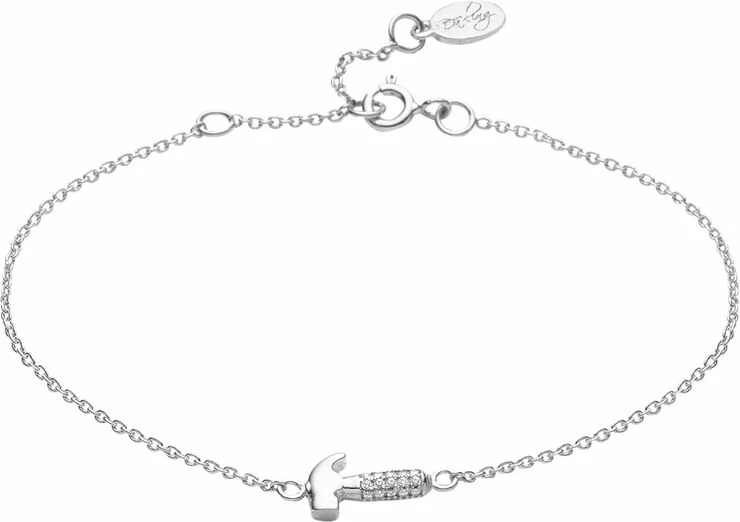 Engros ❤️ With Love Darling 🔨 Hammer Bracelet Sterling Silver Silver 😀