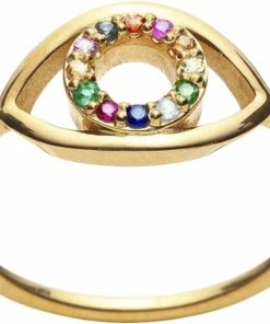 Billig 🔥 With Love Darling Multi-Zircon Eye Ring Vermeil ⌛