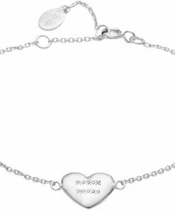 Bedste handel 🔔 With Love Darling Equality Heart Bracelet Sterling Silver Silver 👍