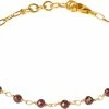 Rabat 😉 BeChristensen Daisy Red Garnet Bracelet - Gold GP 🎉