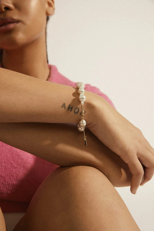 Billig 💯 Pilgrim WILLPOWER Pearl Bracelet Gold-plated 🛒 - Image 3