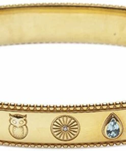 Brandudsalg ⭐ With Love Darling Global Goals Bangle, VERMEIL (925 Sterling Silver Gold Plated 2.5 Micr Vermeil 🛒