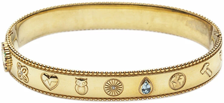 Brandudsalg ⭐ With Love Darling Global Goals Bangle, VERMEIL (925 Sterling Silver Gold Plated 2.5 Micr Vermeil 🛒