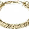 Tilbud 🤩 Pilgrim BLOSSOM Recycled Curb Chain Armbånd 2-i-1 Guldbelagt ⌛