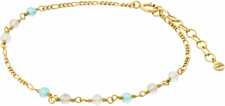 Helt ny ⭐ Pernille Corydon Jewellery Hellir Blue Ice Bracelet 16-19 Cm 🎁