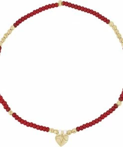 Købe ⌛ With Love Darling Red Heartbeat Bracelet Vermeil 🎁