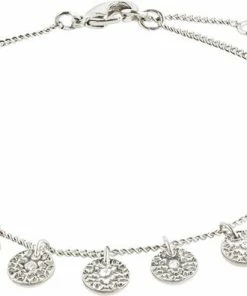 Promo 🎉 Pilgrim SILVER-PLATED CAROL BRACELET W/ SMALL FILIGREE COINS 🔔