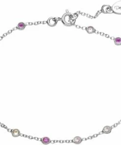 Bedste handel 🧨 With Love Darling Bezel Bracelet Pink Silver 🥰